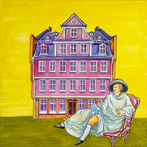 Goethe mit Ebbelwoi Originalbild 