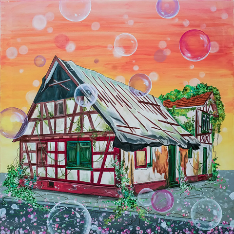 Geschwister Reiss Haus 60x60cm Original